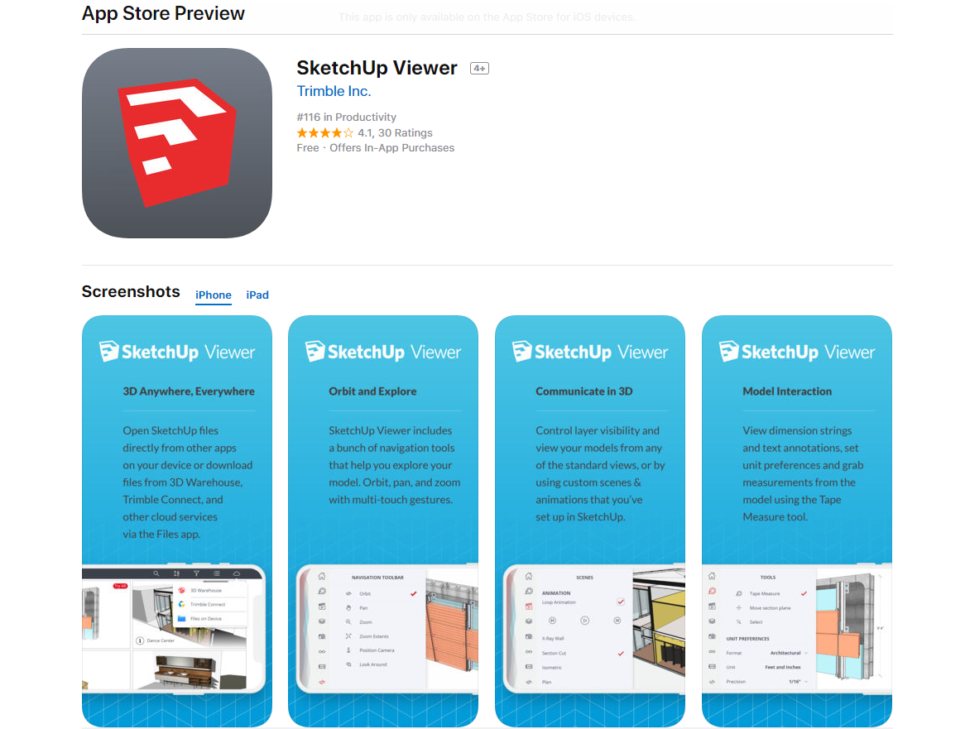 SketchUp Viewer pro mobilní zařízení a tablety je nyní zdarma!
