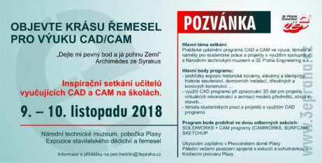 Inspirační setkání učitelů vyučujících CAD a CAM na školách